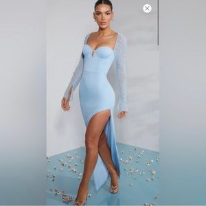 Oh Polly blue beaded gown